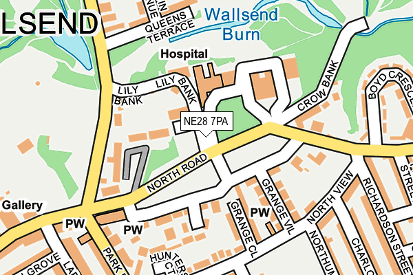 NE28 7PA map - OS OpenMap – Local (Ordnance Survey)