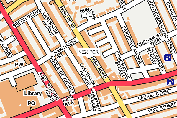 NE28 7QR map - OS OpenMap – Local (Ordnance Survey)