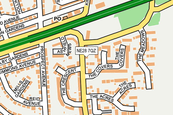 NE28 7QZ map - OS OpenMap – Local (Ordnance Survey)