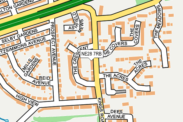 NE28 7RB map - OS OpenMap – Local (Ordnance Survey)