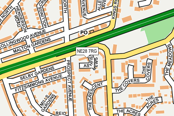 NE28 7RG map - OS OpenMap – Local (Ordnance Survey)