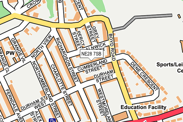 NE28 7SB map - OS OpenMap – Local (Ordnance Survey)