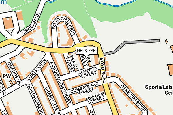 NE28 7SE map - OS OpenMap – Local (Ordnance Survey)
