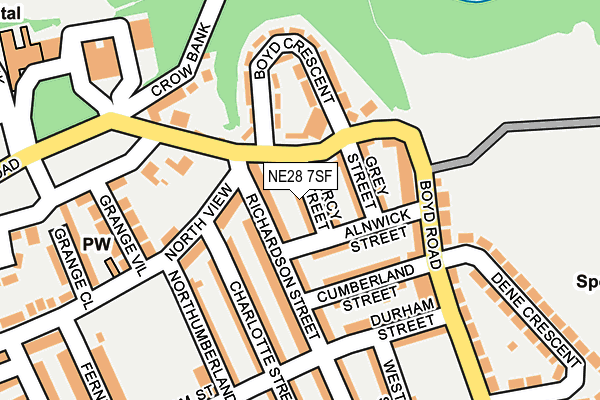 NE28 7SF map - OS OpenMap – Local (Ordnance Survey)