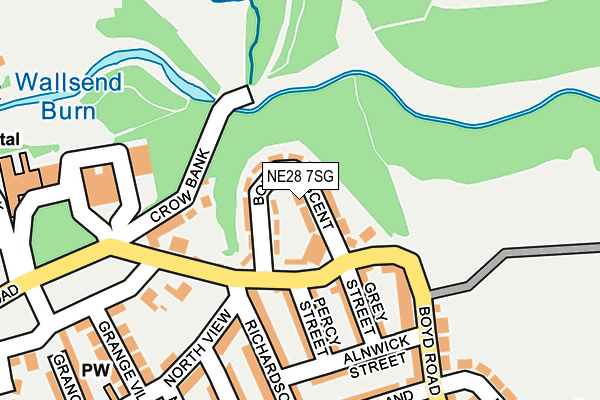 NE28 7SG map - OS OpenMap – Local (Ordnance Survey)
