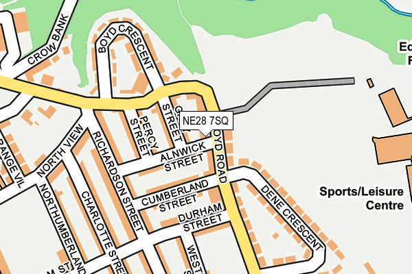 NE28 7SQ map - OS OpenMap – Local (Ordnance Survey)