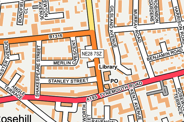 NE28 7SZ map - OS OpenMap – Local (Ordnance Survey)