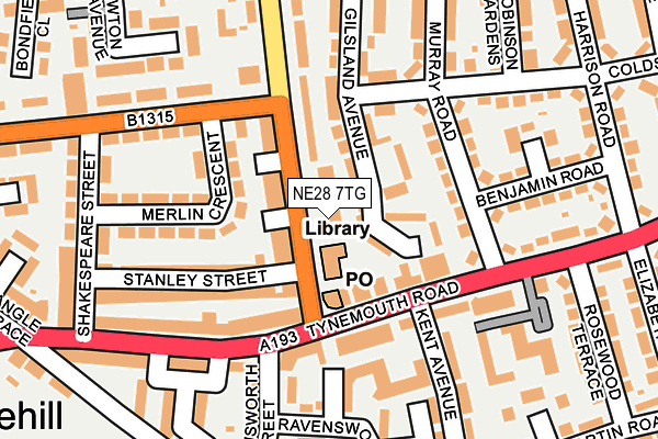 NE28 7TG map - OS OpenMap – Local (Ordnance Survey)