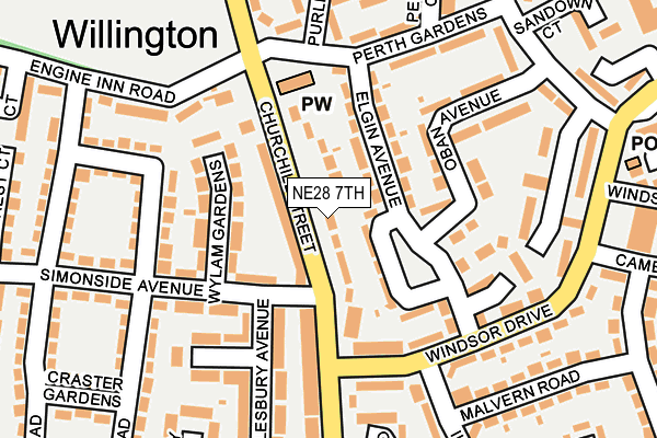 NE28 7TH map - OS OpenMap – Local (Ordnance Survey)