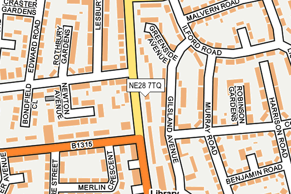 NE28 7TQ map - OS OpenMap – Local (Ordnance Survey)