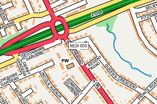 NE28 8DS map - OS OpenMap – Local (Ordnance Survey)
