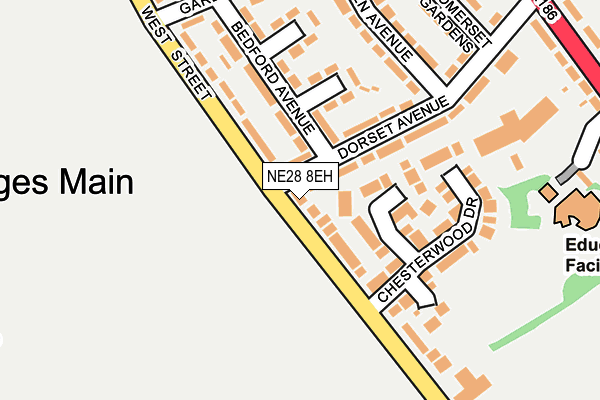 NE28 8EH map - OS OpenMap – Local (Ordnance Survey)