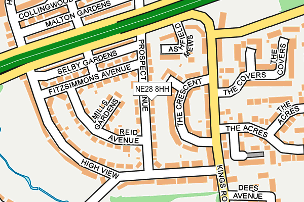 NE28 8HH map - OS OpenMap – Local (Ordnance Survey)