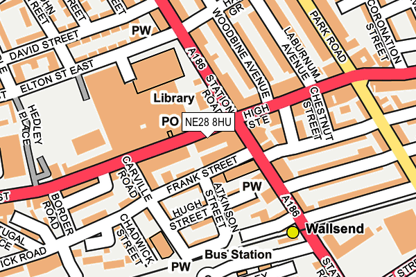Map of POUND BARGAIN WALLSEND LTD at local scale