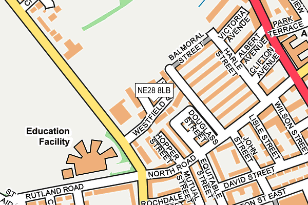 NE28 8LB map - OS OpenMap – Local (Ordnance Survey)