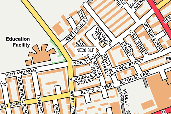 NE28 8LF map - OS OpenMap – Local (Ordnance Survey)