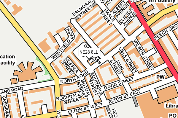 NE28 8LL map - OS OpenMap – Local (Ordnance Survey)