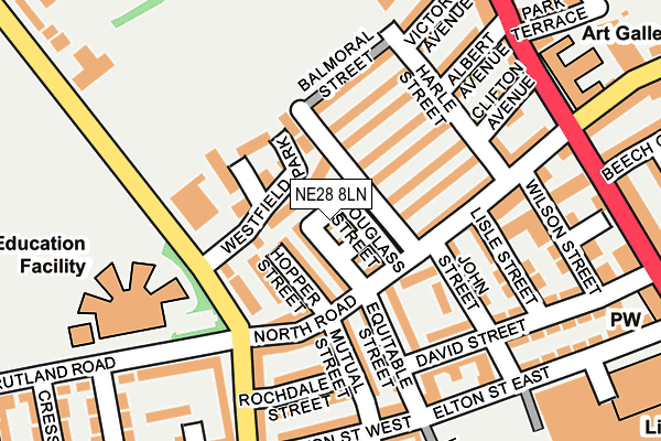 NE28 8LN map - OS OpenMap – Local (Ordnance Survey)