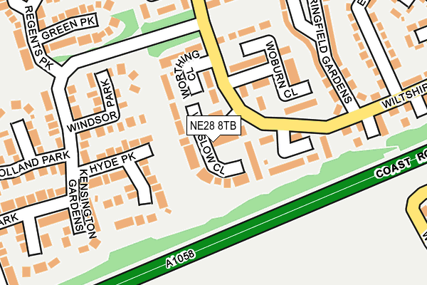 NE28 8TB map - OS OpenMap – Local (Ordnance Survey)