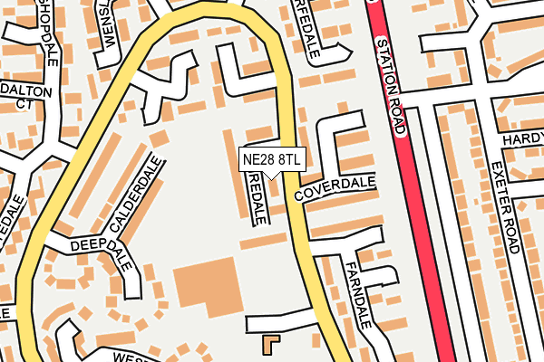 NE28 8TL map - OS OpenMap – Local (Ordnance Survey)