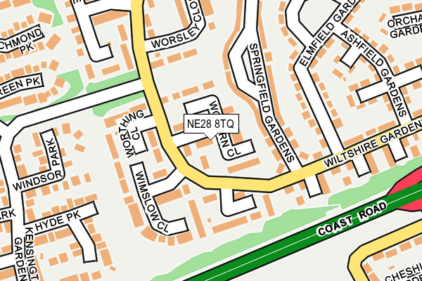 NE28 8TQ map - OS OpenMap – Local (Ordnance Survey)