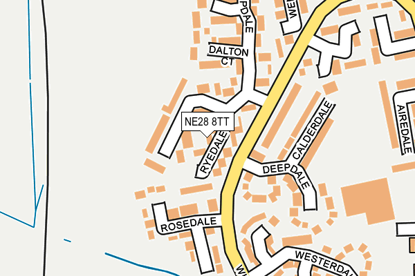 NE28 8TT map - OS OpenMap – Local (Ordnance Survey)