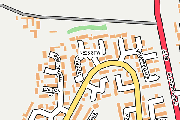 NE28 8TW map - OS OpenMap – Local (Ordnance Survey)