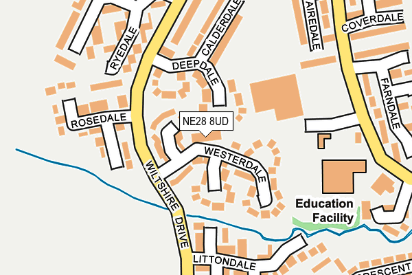 NE28 8UD map - OS OpenMap – Local (Ordnance Survey)