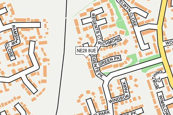 NE28 8UE map - OS OpenMap – Local (Ordnance Survey)