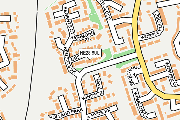 NE28 8UL map - OS OpenMap – Local (Ordnance Survey)