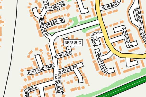 NE28 8UQ map - OS OpenMap – Local (Ordnance Survey)
