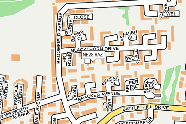 NE28 9AZ map - OS OpenMap – Local (Ordnance Survey)