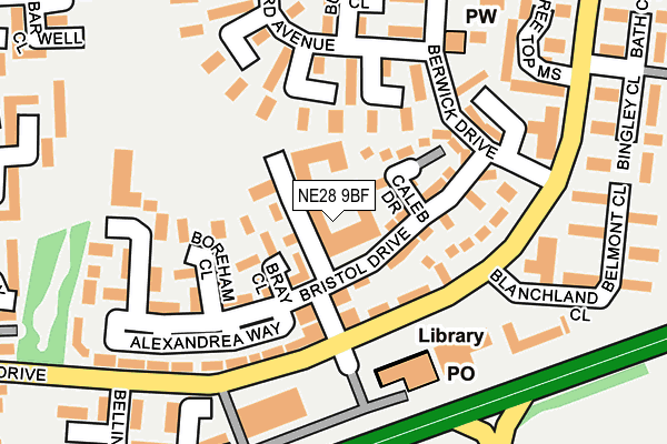 NE28 9BF map - OS OpenMap – Local (Ordnance Survey)