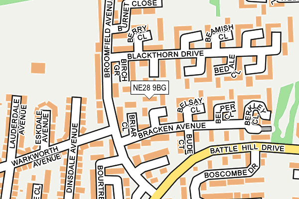 NE28 9BG map - OS OpenMap – Local (Ordnance Survey)
