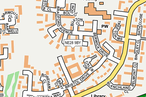 NE28 9BY map - OS OpenMap – Local (Ordnance Survey)