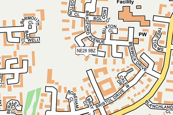 NE28 9BZ map - OS OpenMap – Local (Ordnance Survey)