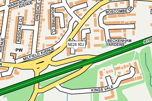 NE28 9DJ map - OS OpenMap – Local (Ordnance Survey)