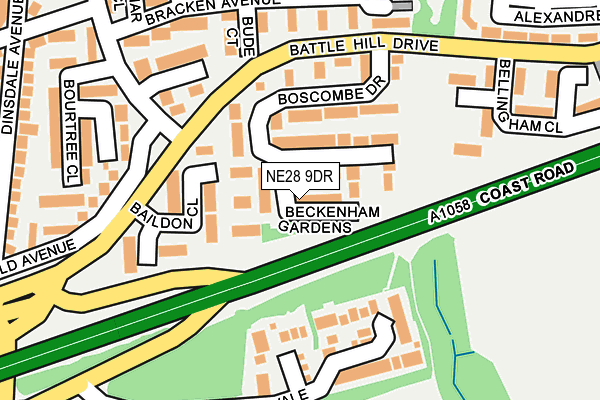 NE28 9DR map - OS OpenMap – Local (Ordnance Survey)