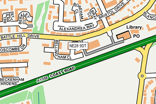 NE28 9DT map - OS OpenMap – Local (Ordnance Survey)