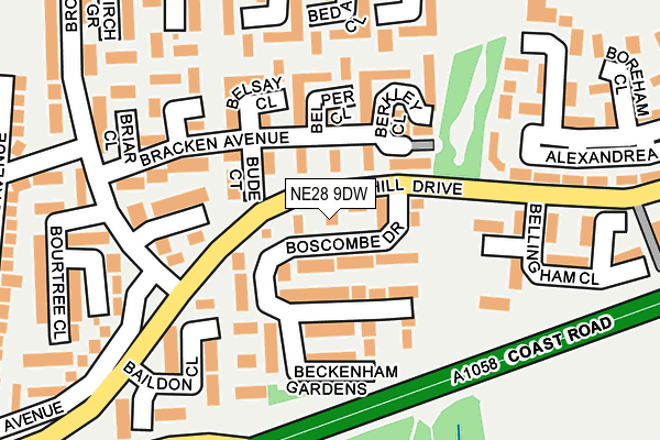 NE28 9DW map - OS OpenMap – Local (Ordnance Survey)