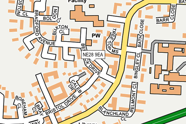 NE28 9EA map - OS OpenMap – Local (Ordnance Survey)