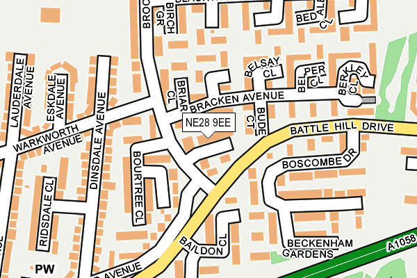 NE28 9EE map - OS OpenMap – Local (Ordnance Survey)
