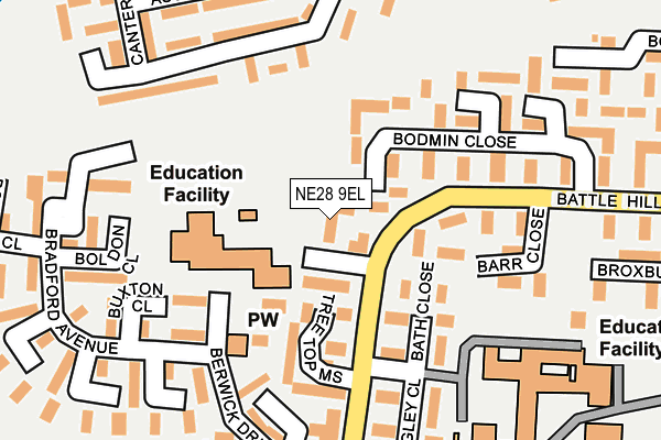 NE28 9EL map - OS OpenMap – Local (Ordnance Survey)