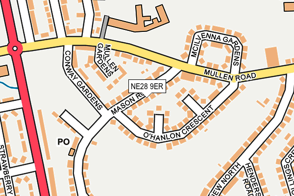 NE28 9ER map - OS OpenMap – Local (Ordnance Survey)