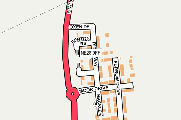 NE28 9FF map - OS OpenMap – Local (Ordnance Survey)