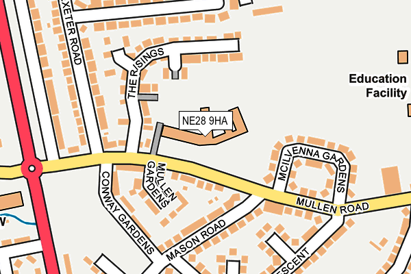 NE28 9HA map - OS OpenMap – Local (Ordnance Survey)