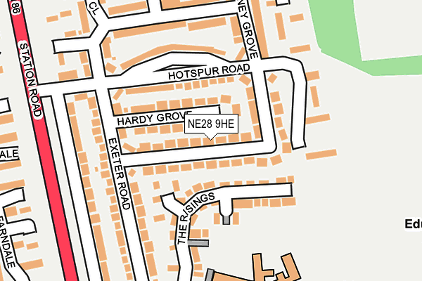 NE28 9HE map - OS OpenMap – Local (Ordnance Survey)