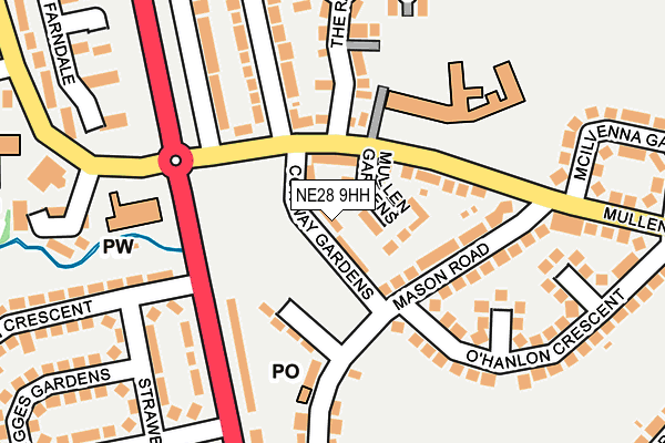 NE28 9HH map - OS OpenMap – Local (Ordnance Survey)