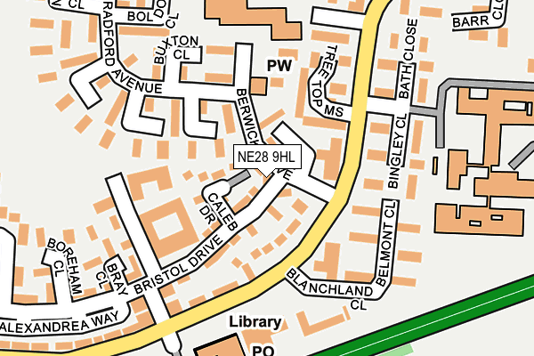 NE28 9HL map - OS OpenMap – Local (Ordnance Survey)