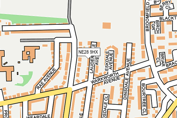 NE28 9HX map - OS OpenMap – Local (Ordnance Survey)